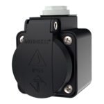 TOMA VISIBLE SCHUKO NEGRO 16AMP 2P+T 250V IP44