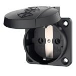 TOMA EMPOTRABLE SCHUKO NEGRO 16AMP 2P+T 250V IP54