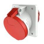 TOMA EMPOTRABLE 63AMP 3P+T 415V ROJO 6H IP44