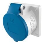 TOMA EMPOTRABLE RECTO 32AMP 3P+T 250V AZUL 9H IP44
