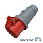 TOMA AEREO 16AMP 3P+N+T 415V ROJO 6H IP44 POWERTOP PLUS (2 CUERPOS) REEMPLAZO 5