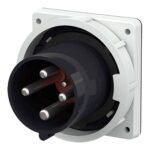 ENCHUFE EMPOTRABLE 63AMP 3P+T 500V NEGRO 7H IP67 (CONTACTOS NIQUELADOS)