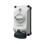 TOMA VISIBLE 32AMP 3P+N+T 415V C/INTERRUPTOR. POR ENCLAVAM. MECÁNICO ROJO 6H IP67/69 XCONTACT