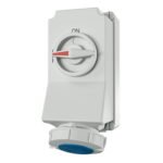 TOMA INDUSTRIAL C/BLOQUEO MECANICO DUO 32AMP 3P+T 230V AZUL 9H IP67 NO CANDADO