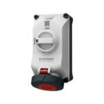 TOMA VISIBLE 32AMP 3P+T 415V C/ ENCLAVAMIENTO MECÁNICO DUO ROJO 6H IP67/69 XCONTACT CON LUZ LED