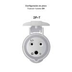 ENCHUFE 16AMP 2P+T 250V AZUL 6H IP44 POWERTOP PLUS (2 CUERPOS) REEMPLAZO 248 - Imagen 3
