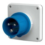 ENCHUFE EMPOTRABLE 32AMP 2P+T 250V AZUL 6H IP44 (CONTACTOS NIQUELADOS)