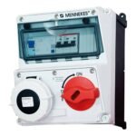 CAJA COMBINADA AMAXX IP67 C/BLOQ.MECA. DÚO 1 TOMA 3P+T 32A 500V 7H C/INTERRUPT.TERMO 3X32A + 1 INTERRUPT.DIFERENCIAL