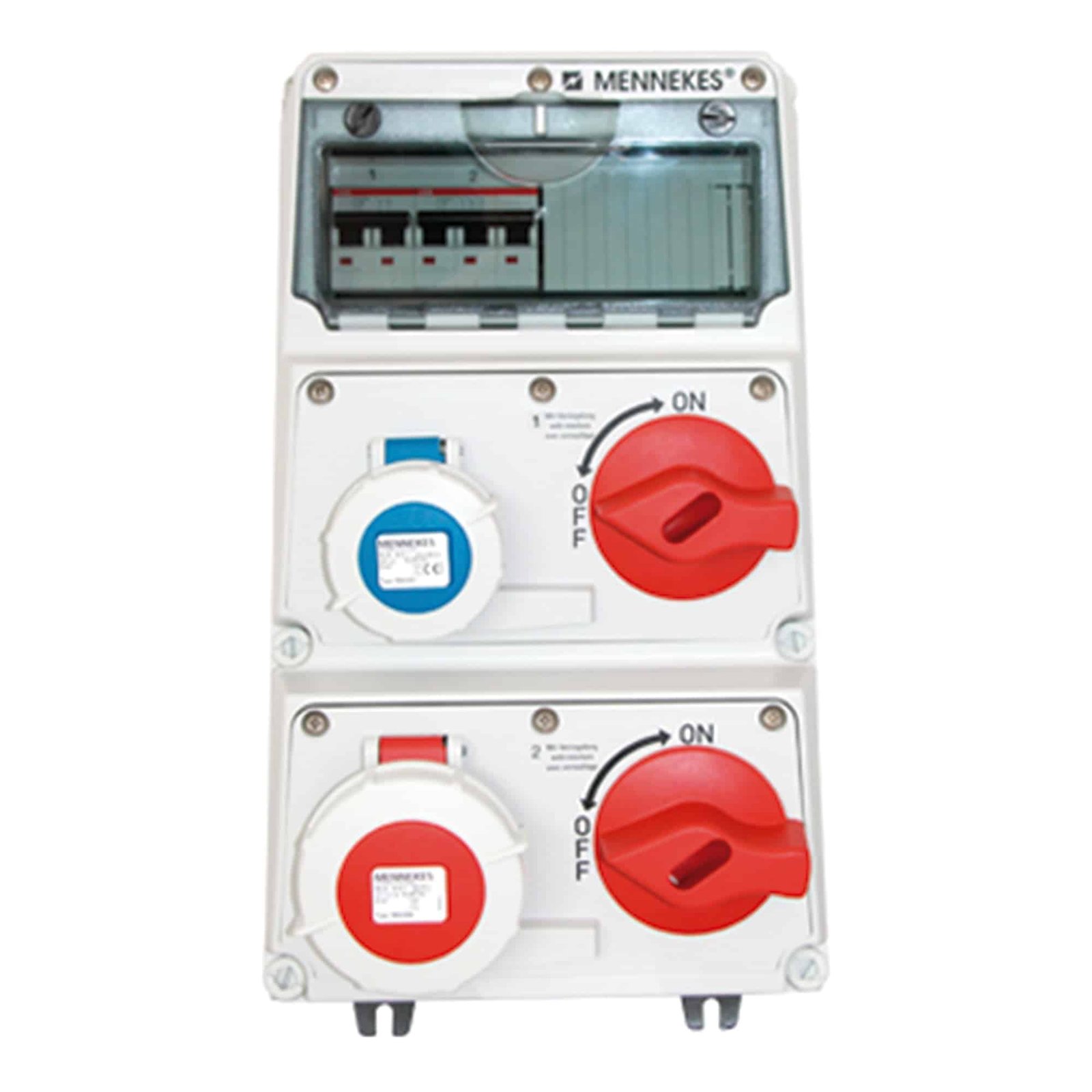 936769-1 CAJA COMBINADA AMAXX IP67 1 TOMA 2P + T 16A 250V C/BLOQ.MEC. DUO 1 TOMA 3P+N+T 16A 415V C/1 INTERRUPT.TERMO 2X16A C/1 INTERRUPT.TERMO 3X16A - Imagen 1