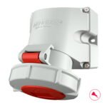 TOMA VISIBLE 32AMP 3P+T 415V ROJO 6H IP67
