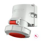 TOMA VISIBLE 32AMP 3P+T 440V ROJO 3H IP67 LIBRE DE HALOGENO