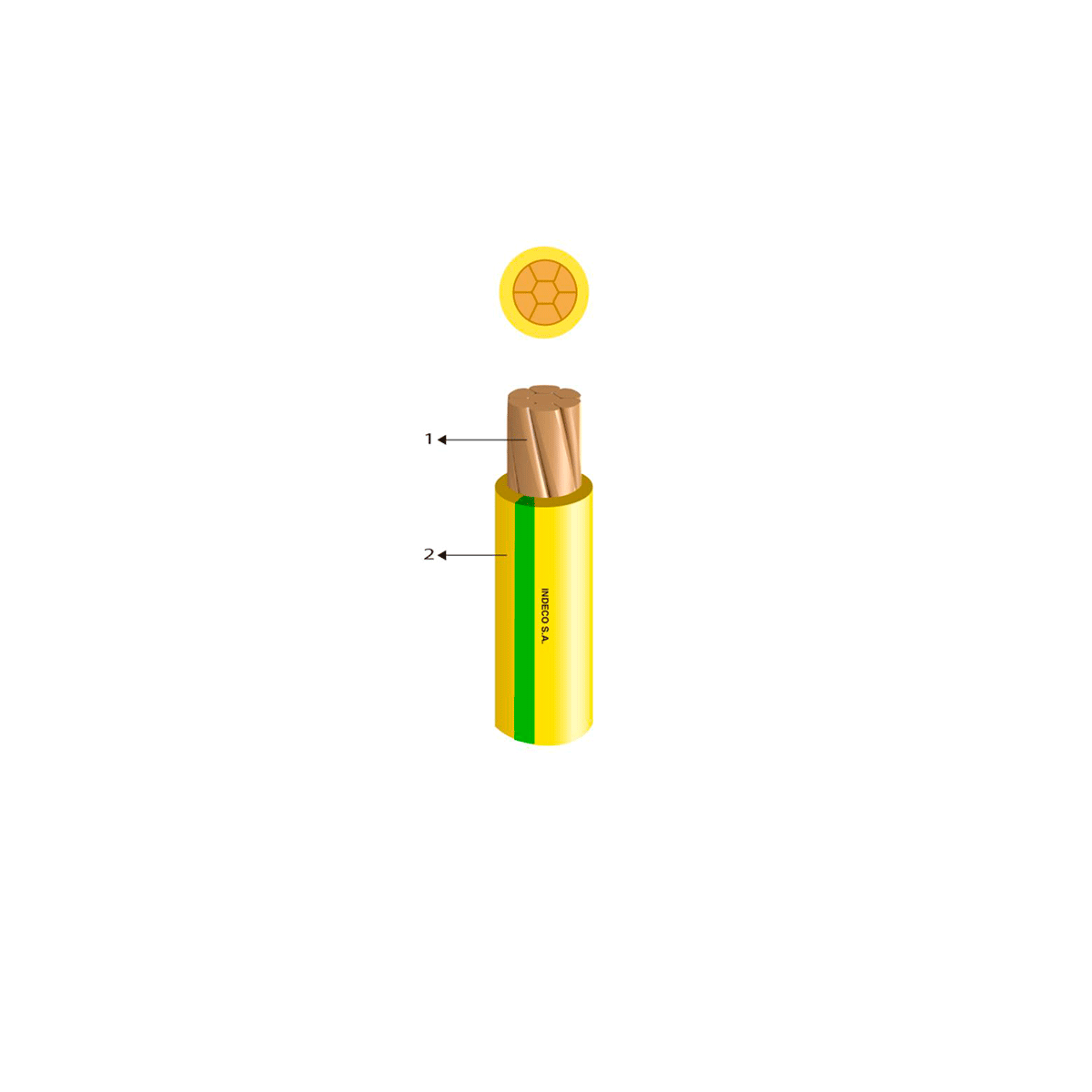 NH-16AM-VER Cable NH 90 0.45-0.75 KV 16 MM2 Amarillo-Verde - Imagen 1