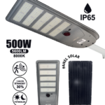 LUMINARIA PASTORAL LED C/PANEL SOLAR 500W 8000K OPALUX