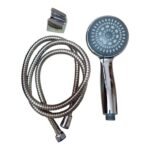 Ducha Rociador tipo Teléfono 3 funciones ABS cromado + manguera acero 1,5mts