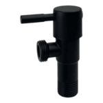 Válvula Angular de Cierre Negro Mate para Baño | Ideal para Duchas, Inodoros y Lavamanos