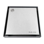 Sumidero Desagüe ducha Reversible sin borde Acero SS304 de 10x10cm con salida para 2″