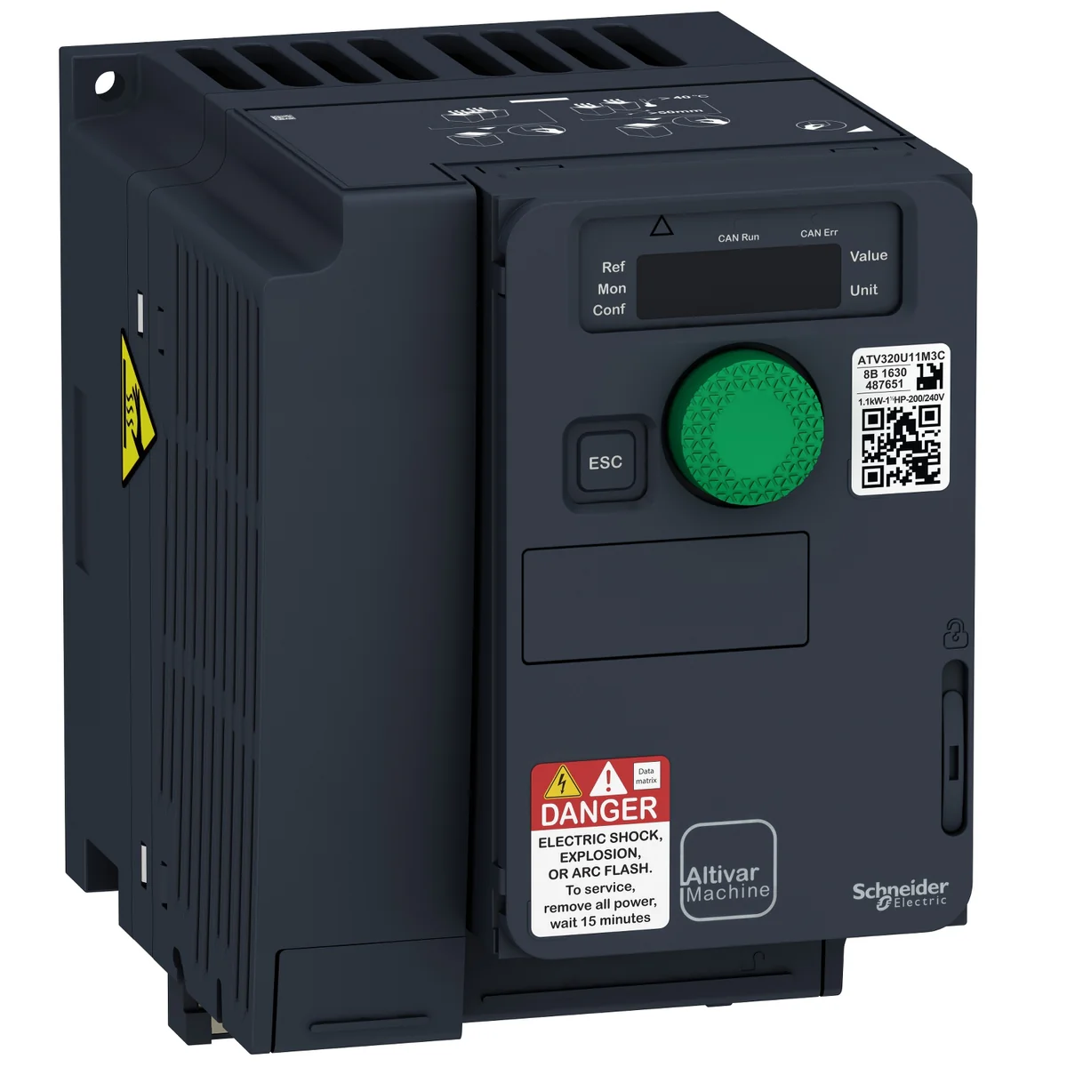 ATV320U22M3C_1200x1200 VARIADOR DE VELOCIDAD ALTIVAR 320 FORMATO COMPACTO DE 0.75KW 1HP 2.3A 380-480VAC 50/60 HZ TRIFASICO IP20 - Imagen 1